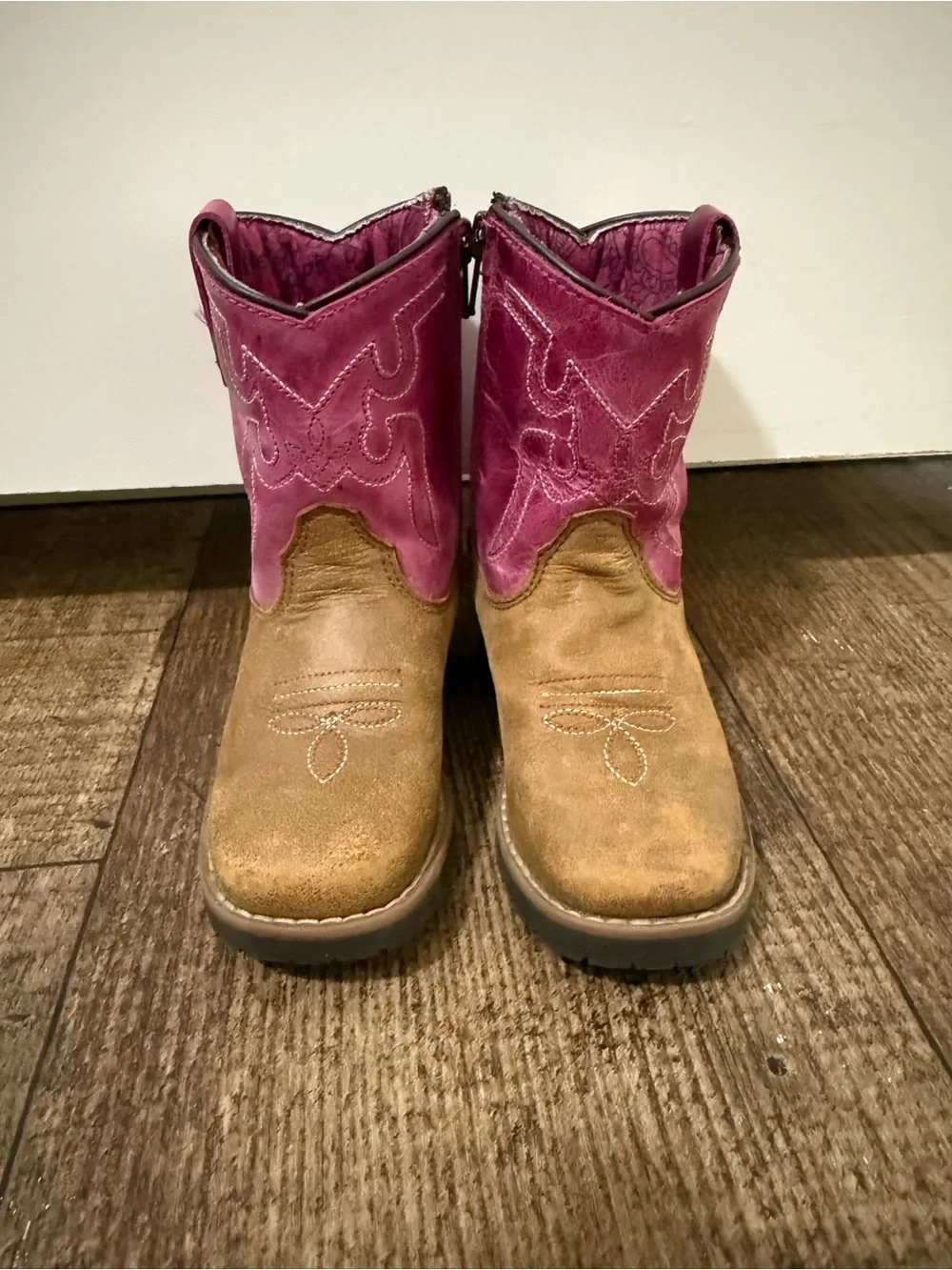 Shyanne Pink and Brown Girls Western Cowboy Boots